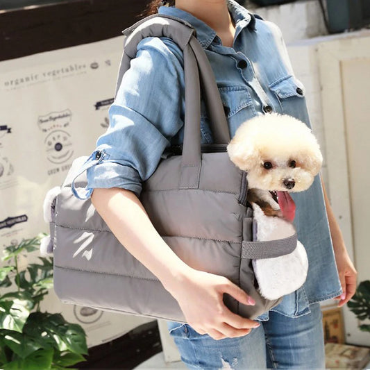 オリジナルペットハンドルバッグ - 子犬と猫用冬のペットキャリアバッグ（防風・暖かさの特徴付き）
