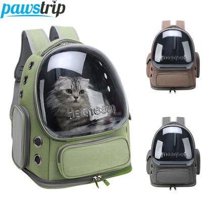 透明ペットキャリーバッグ 猫・小型犬用 通気性抜群のアウトドア旅行用リュック ペット用品