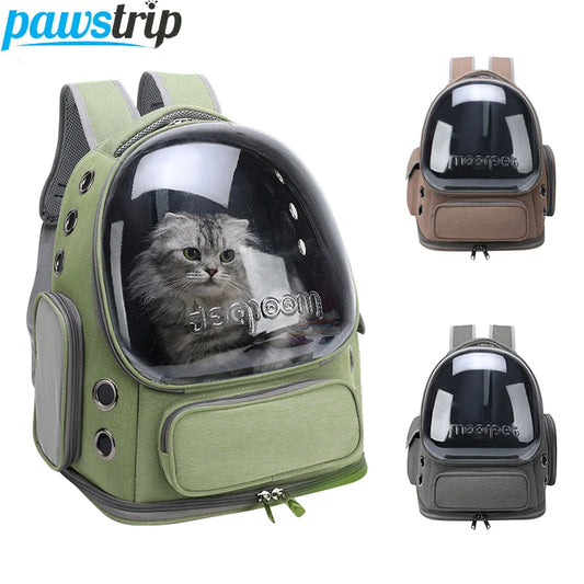 透明ペットキャリーバッグ 猫・小型犬用 通気性抜群のアウトドア旅行用リュック ペット用品