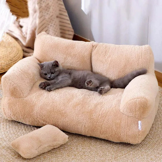 高級猫用ベッドソファ 冬用暖かいキャットネスト 小型・中型犬猫用 快適なふわふわペットベッド ペット用品