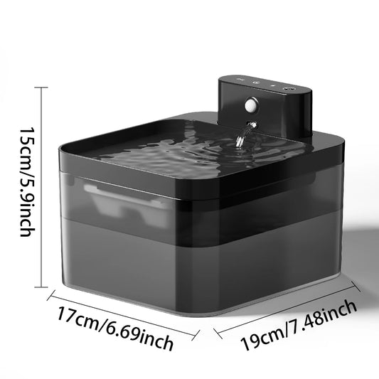 2.2L 5V ワイヤレス充電式キャットファウンテン モーションセンサー付き 自動ペット飲水器 犬猫用水ディスペンサー ボウル