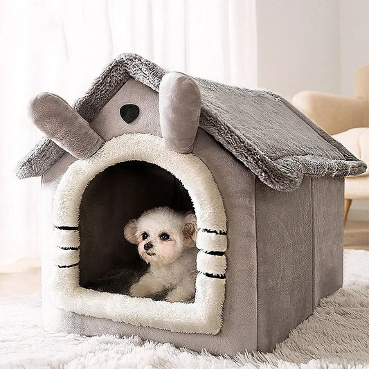 小型・中型犬＆猫用折りたたみハウス、マットレス付き、ペット用品、子犬バスケット、冬用ペットハウス